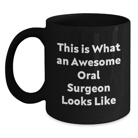 Funny Quote Oral Surgeon Gifts from Friends for Women This Is What An Awesome Black Coffee Mug Looks Like Christmas Unique Gifts - Main