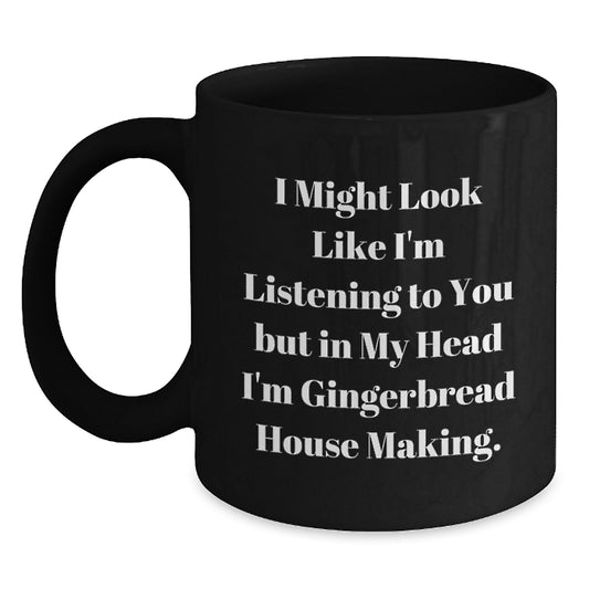 Funny Gingerbread House Making Christmas Unique Gifts for Men and Women Black Coffee Mugs Gifts from Friends and Family - Main