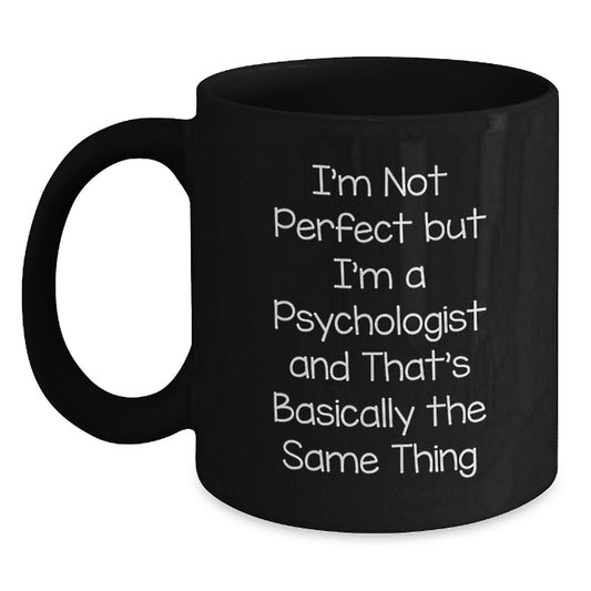 Funny Psychologist Gifts from Friends to Psychologist for Christmas Unique Presents Black Coffee Mug - Main