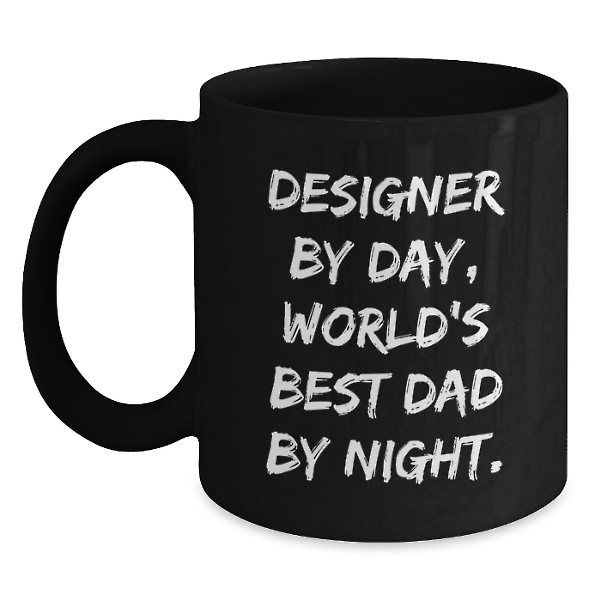 Gifts from Dad for Designer By Day, World's Best Dad By Night., Funny Black Coffee Mug Christmas Unique Gift - Main