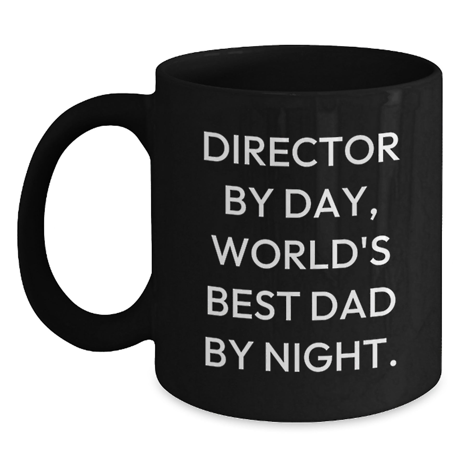 Funny Director Gifts for Him, Black Coffee Mugs, Unique Christmas Unique Gifts from Family to Director By Day, World's Best Dad By Night. - Main