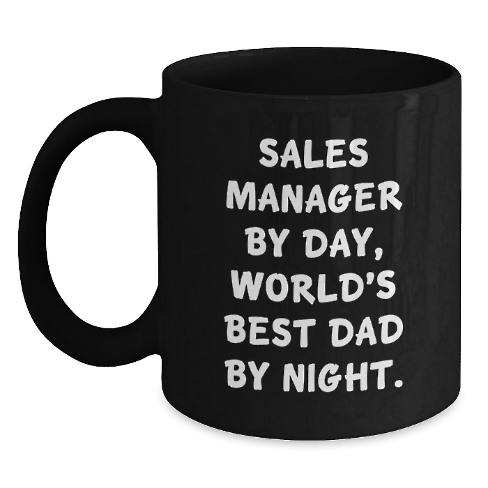 Funny Sales Manager Gifts from Dad, Christmas Unique Mugs for Sales Manager By Day, World's Best Dad By Night, Black Coffee Mugs - Main