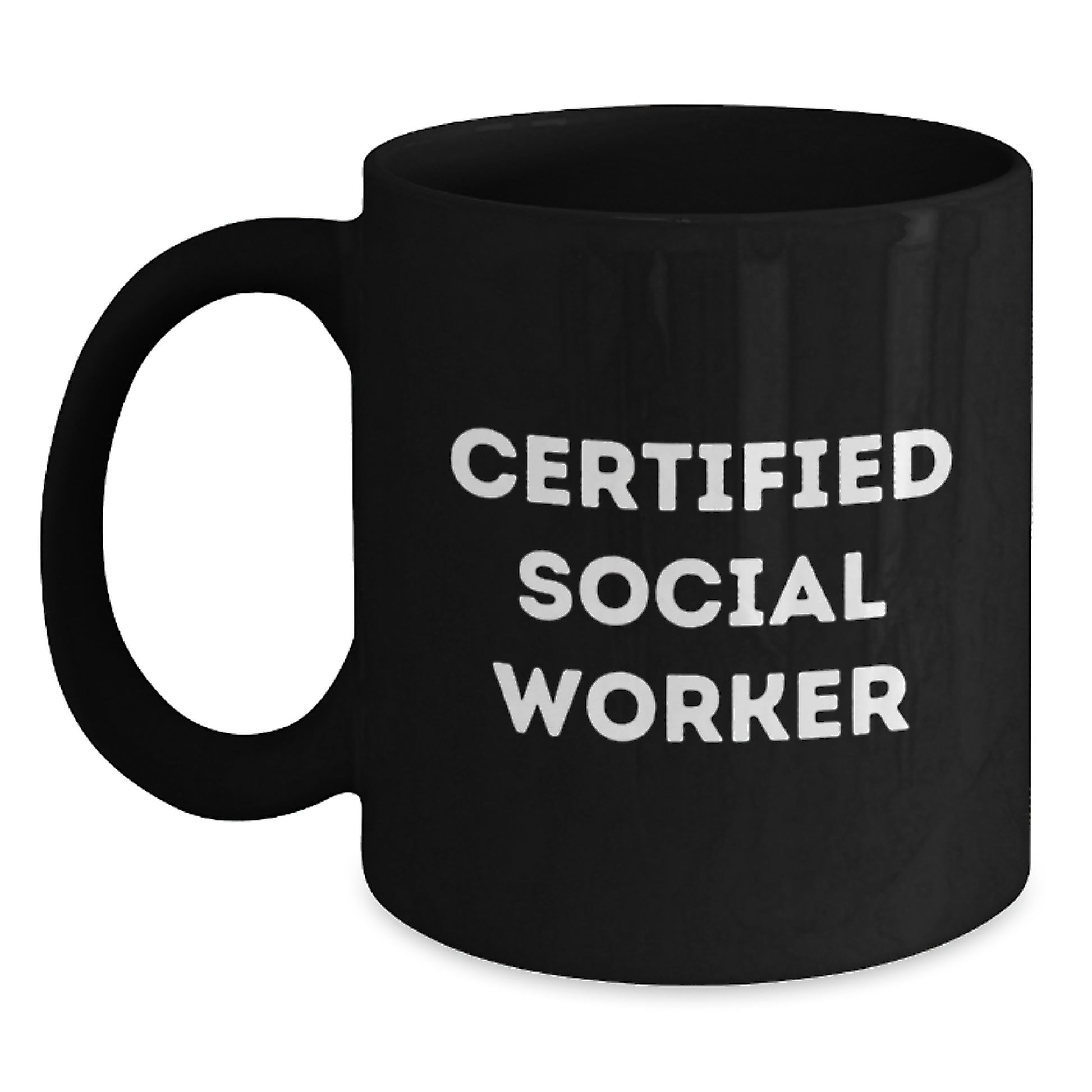 Funny Quotes for Social Workers Gifts from Friends, Unique Birthday Unique Gifts for Men Women Coworkers Family, Black Coffee Mug for Social Worker, Certified Social Worker - Main