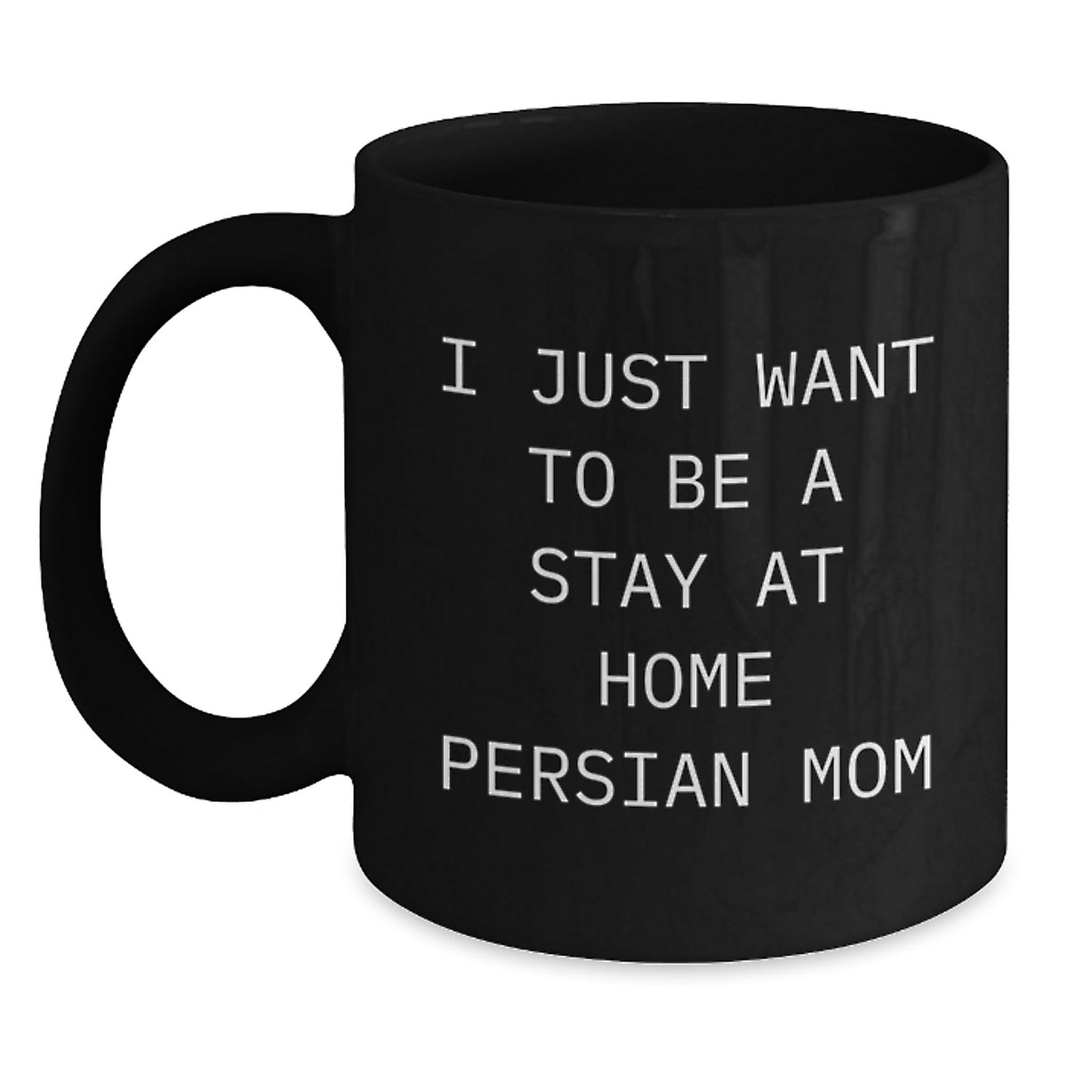 Funny Persian Cat Mom Gifts from Friends Christmas Unique Presents for Women with Black Coffee Mug - 'I Just Want To Be A Stay At Home Persian Mom' Quote - Main