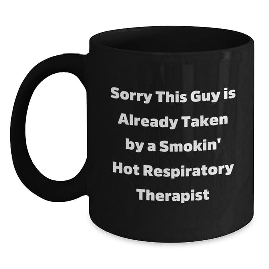 Funny Quote Respiratory Therapist Gifts Birthday Black Coffee Mug for Him or Her - Main