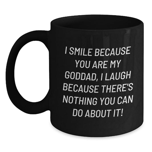 Funny Goddad Gifts for Him, Unique Christmas Memorable Presents from Family and Friends, Black Coffee Mug 11oz or 15oz - Main