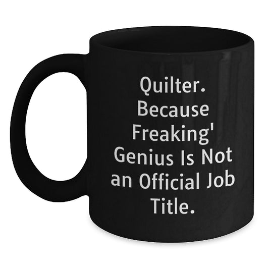 Birthday Gift for Her Quilter Black Coffee Mug Ceramic Present - Main