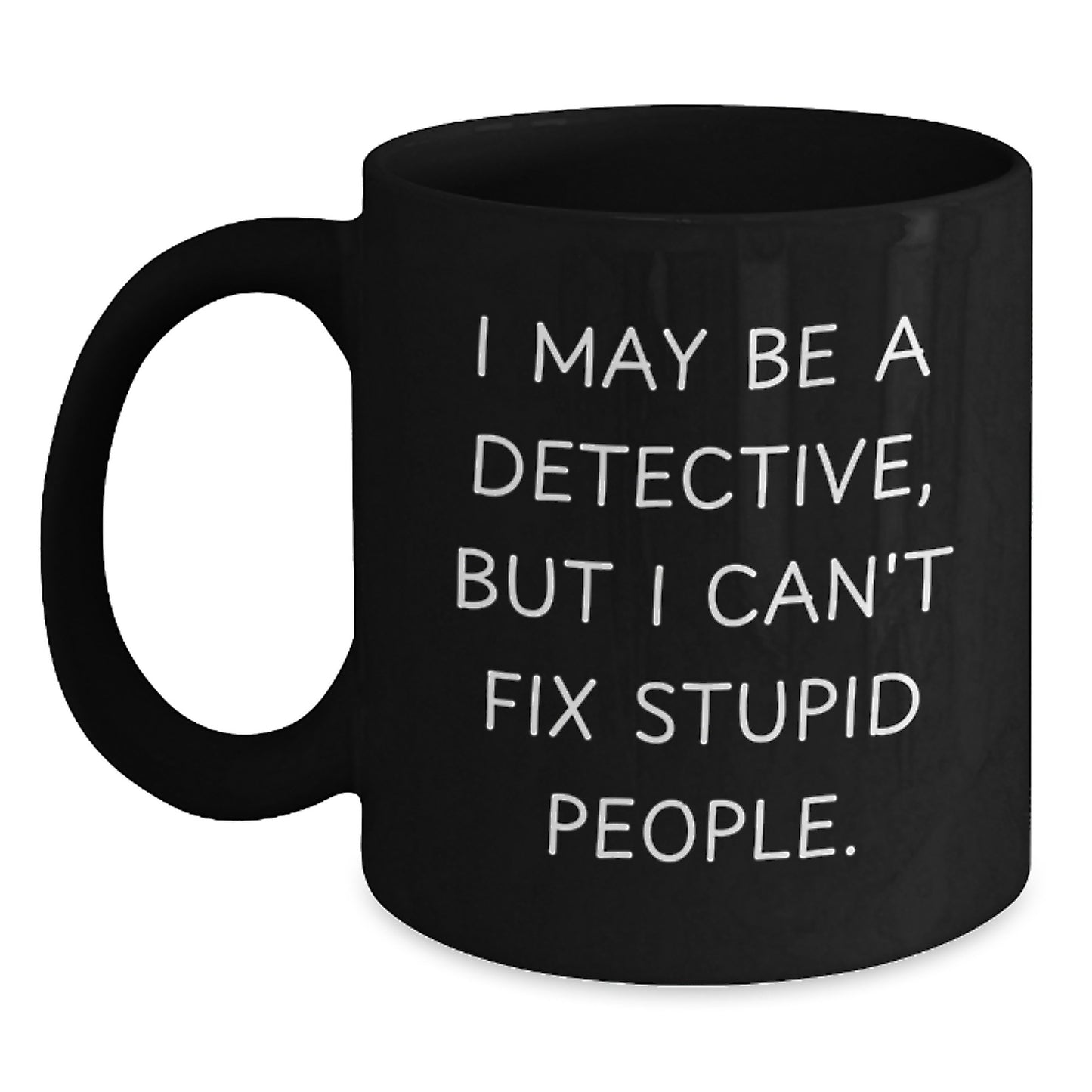 Detective Keepsake Black Coffee Mug for Him Birthday Gift - Main
