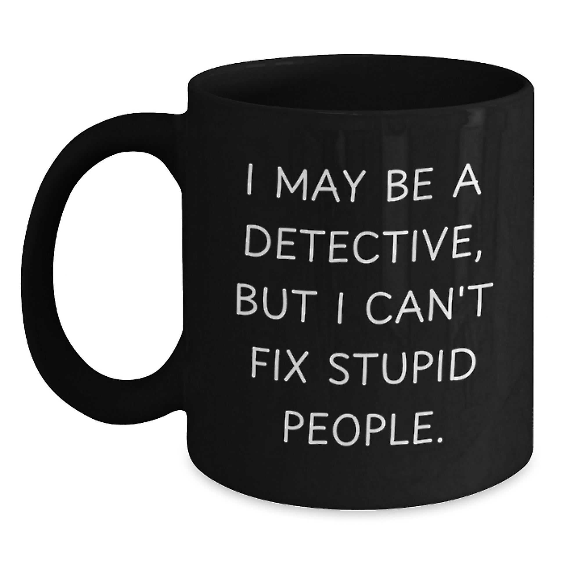 Detective Keepsake Black Coffee Mug for Him Birthday Gift - Main