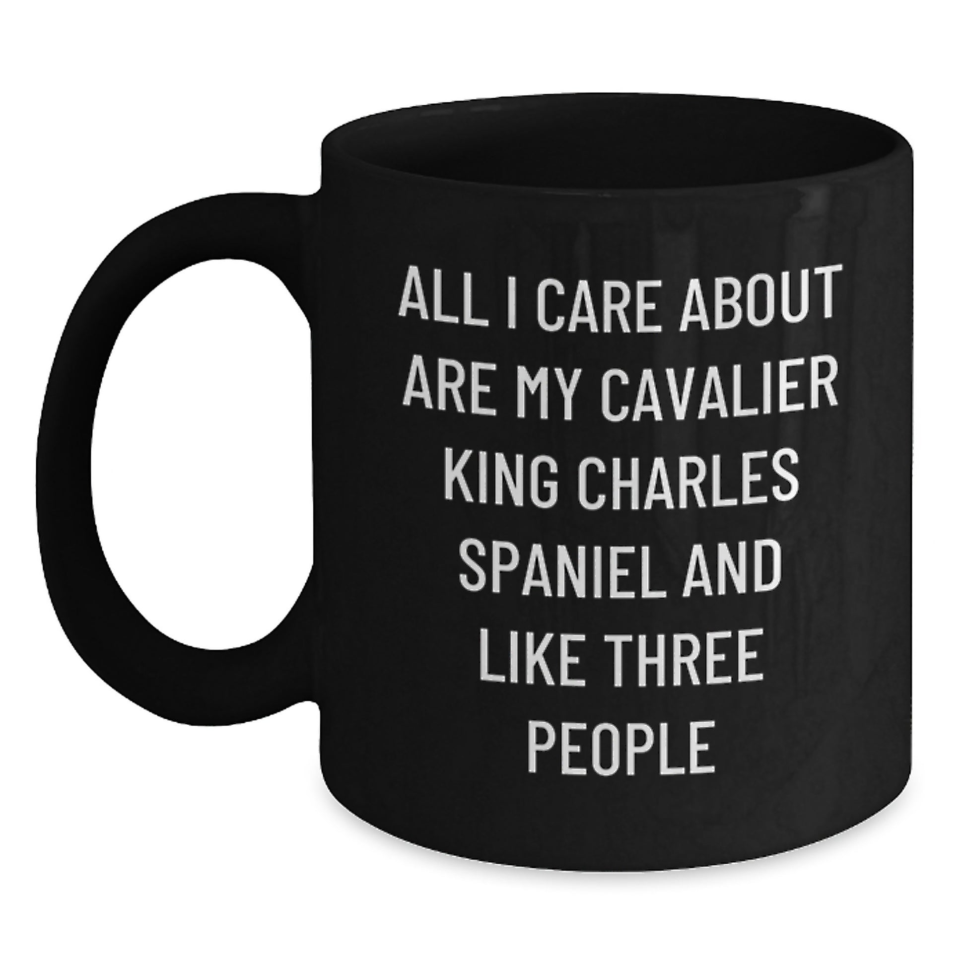Cavalier King Charles Spaniel Dog Lover Funny Black Coffee Mug Gifts from Men to Women for Valentine's - Main