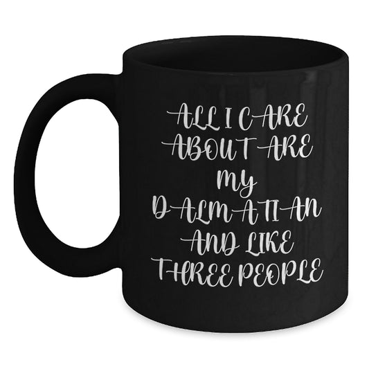 Funny Dalmatian Dog Gifts for Friends and Family - Valentine's Unique Black Coffee Mug - Dalmatian Lover Coffee Mugs Gifts from Men for Dalmatian Dog Owners - Main