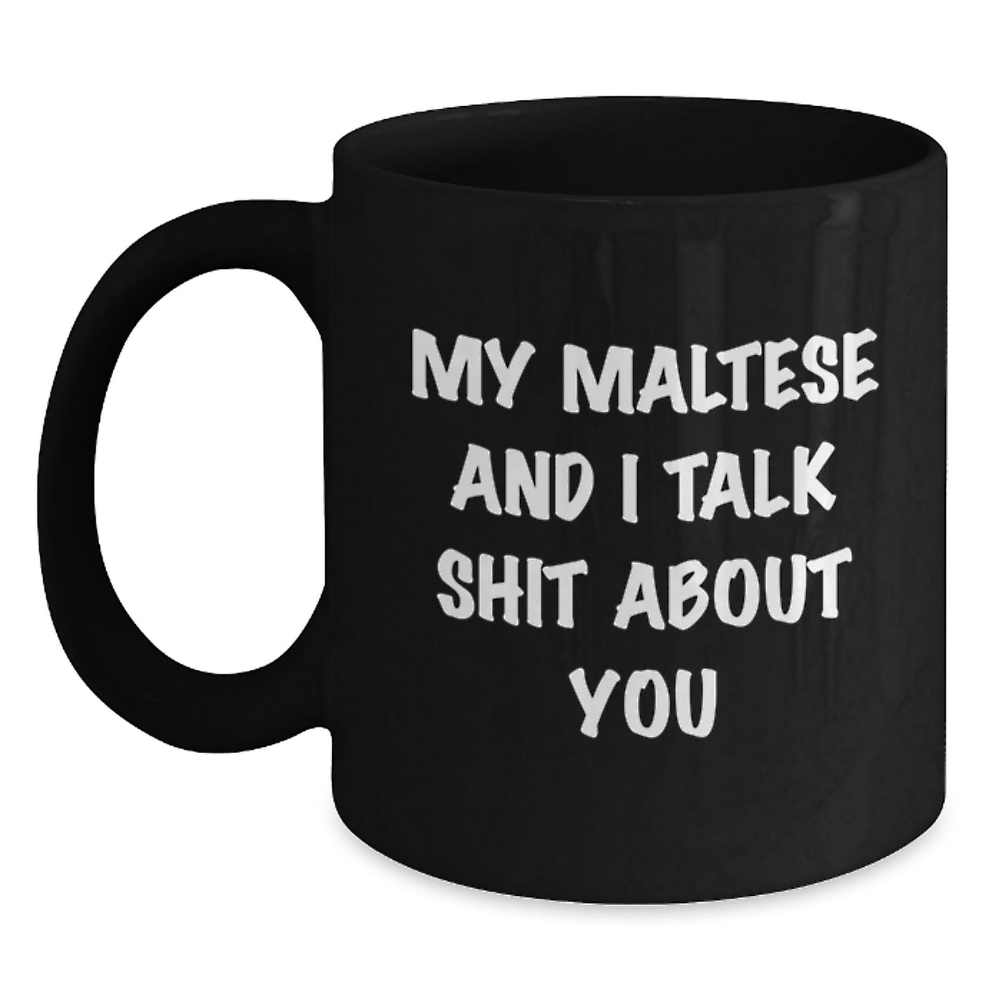 Maltese Dog Keepsake Black Coffee Mug for Him Birthday Gift with 11oz - Main