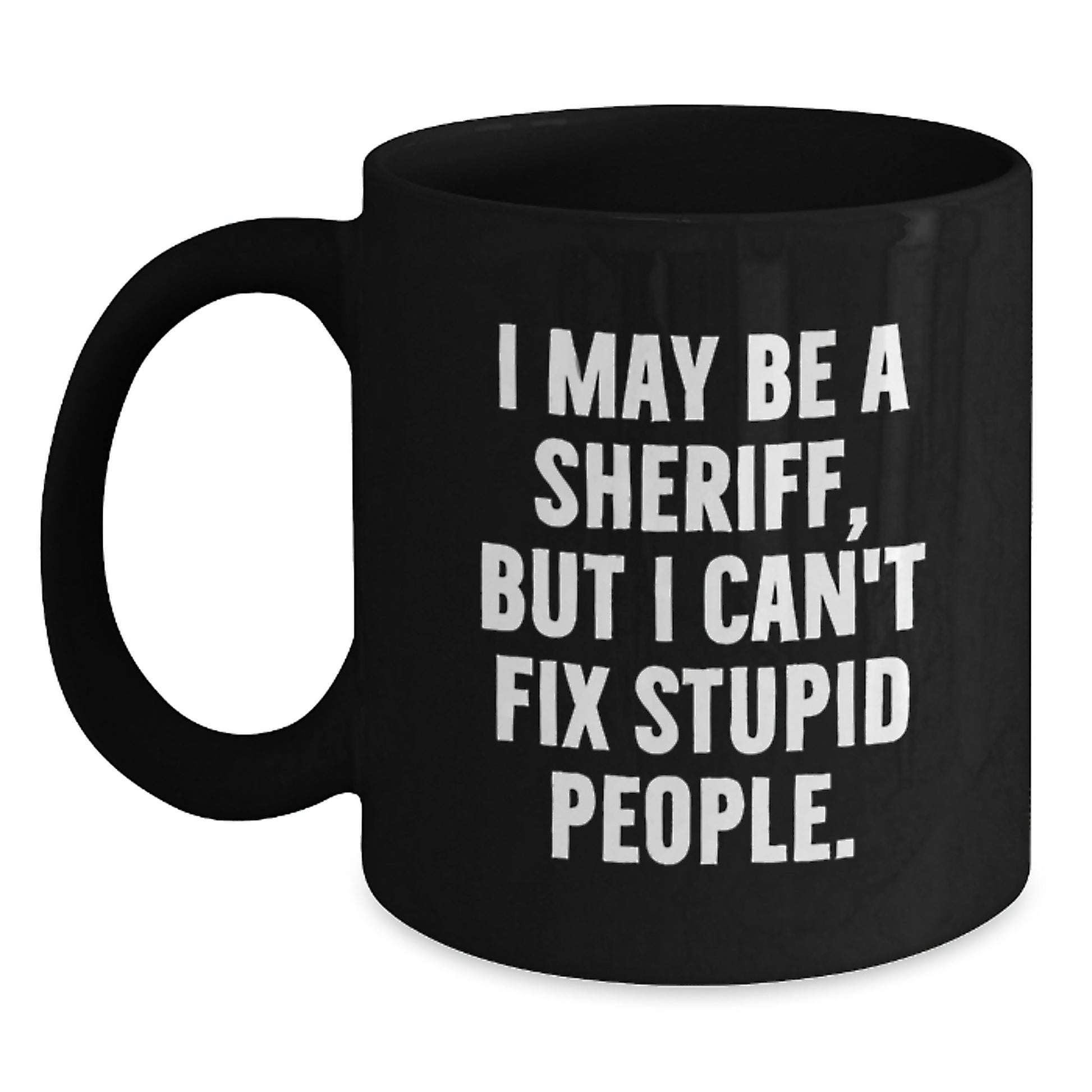 Sheriff Keepsake Ceramic Black Mug for Him 11oz Birthday Microwave Gift - Main
