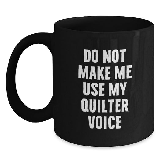 Birthday Gift Quilter Black Coffee Mug for Her – Surprise Present - Main