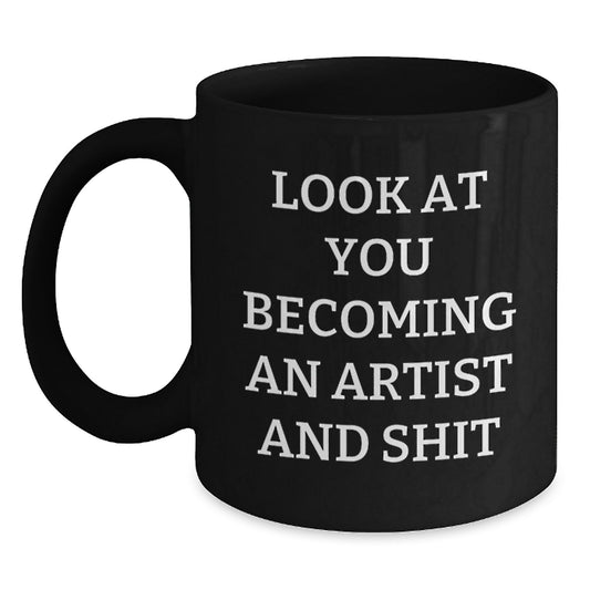 Funny Artist Black Coffee Mug, Gifts from Men to Friends, Unique Graduation - Main