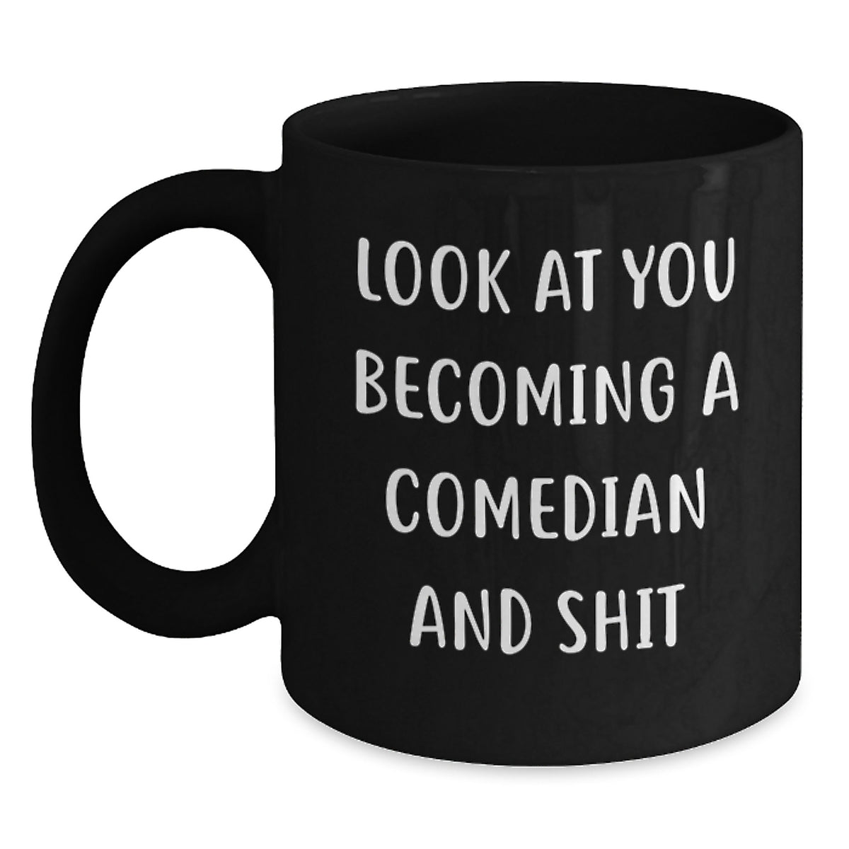 Comedian Keepsake Premium Black Coffee Mug for Him Birthday Gift - Main