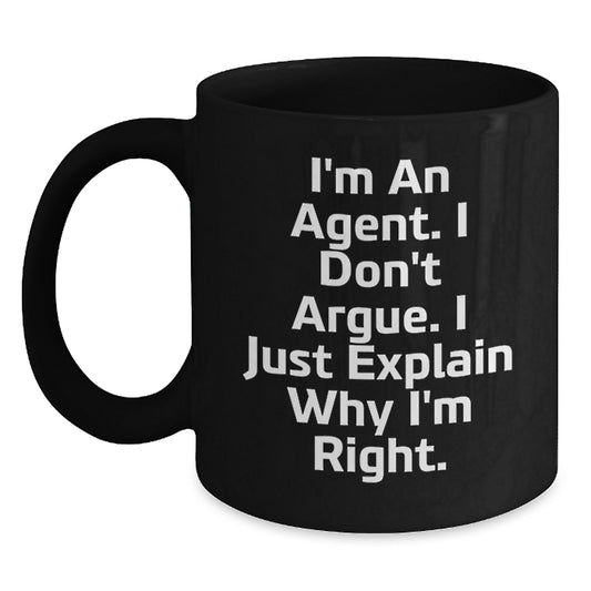 Funny Agent Gifts from Family, Agent Black Coffee Mug, Unique Mother's Day Unique Gifts for Agent - Main
