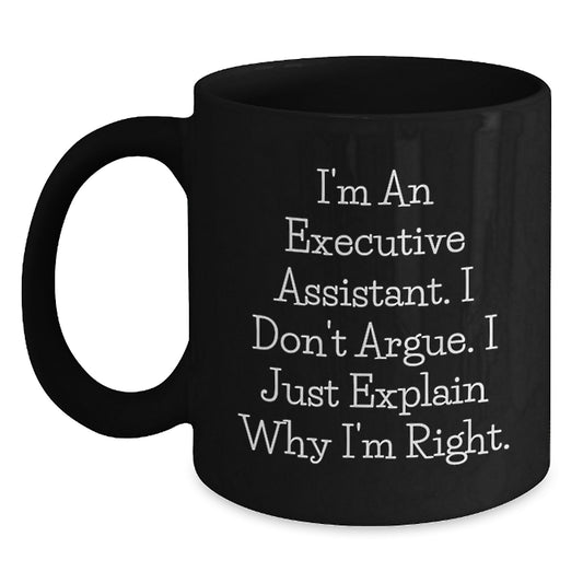 Funny Executive Assistant Gifts for Christmas Unique Black Coffee Mugs from Friends to Coworkers - Main