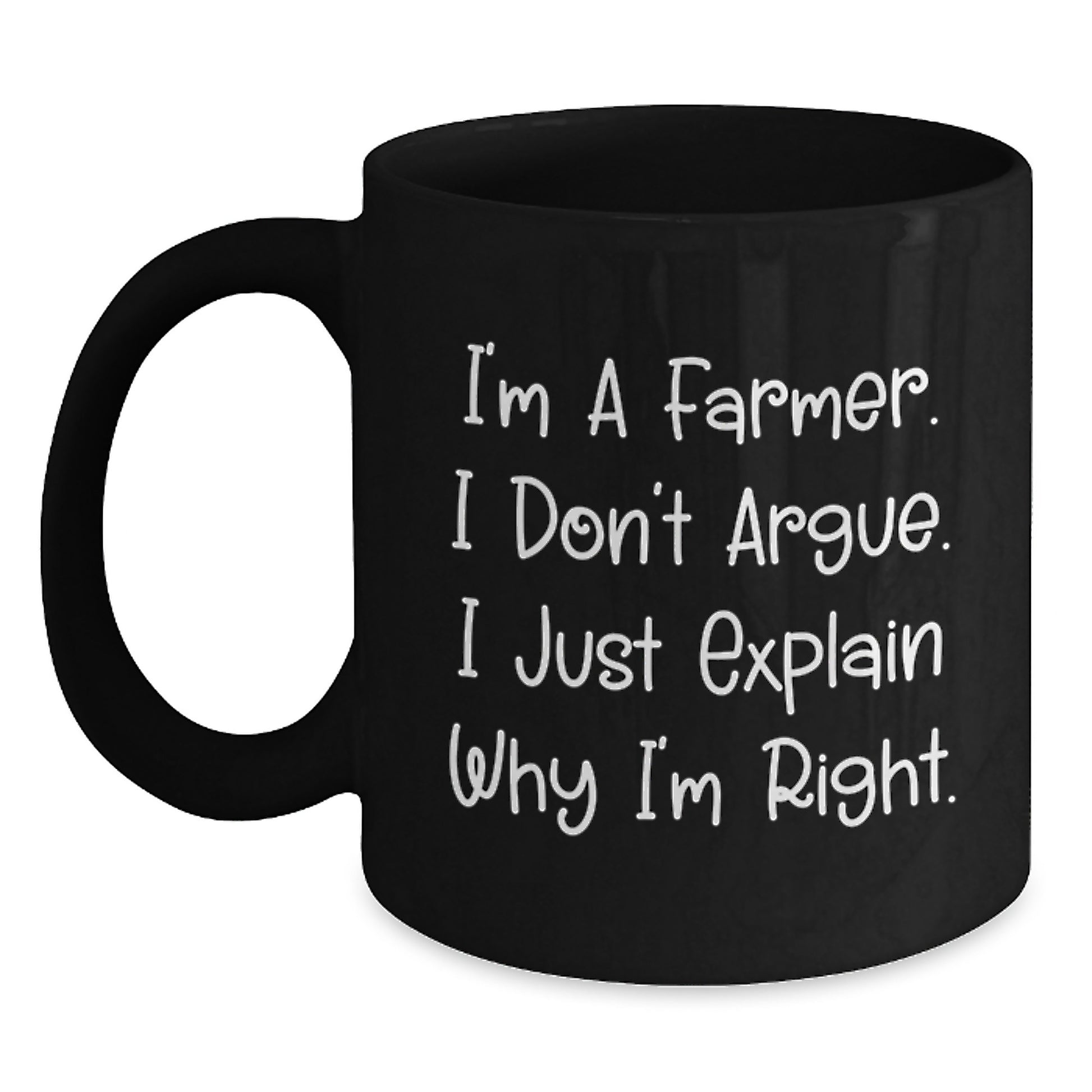 Funny Farmer Gifts from Friends for Christmas Unique Black Coffee Mug - I'm A Farmer. - Main