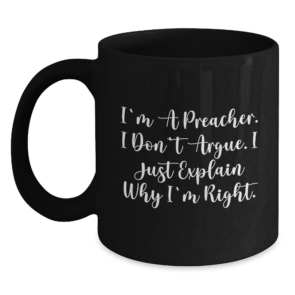 Christmas Gift for Her Preacher's Confident Present - Black Coffee Mug - Main