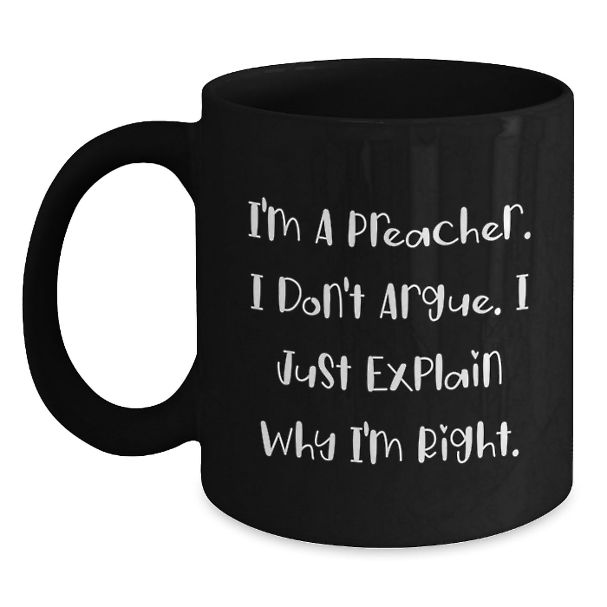 Preacher Black Coffee Mug Keepsake for Him Christmas Gift - Main