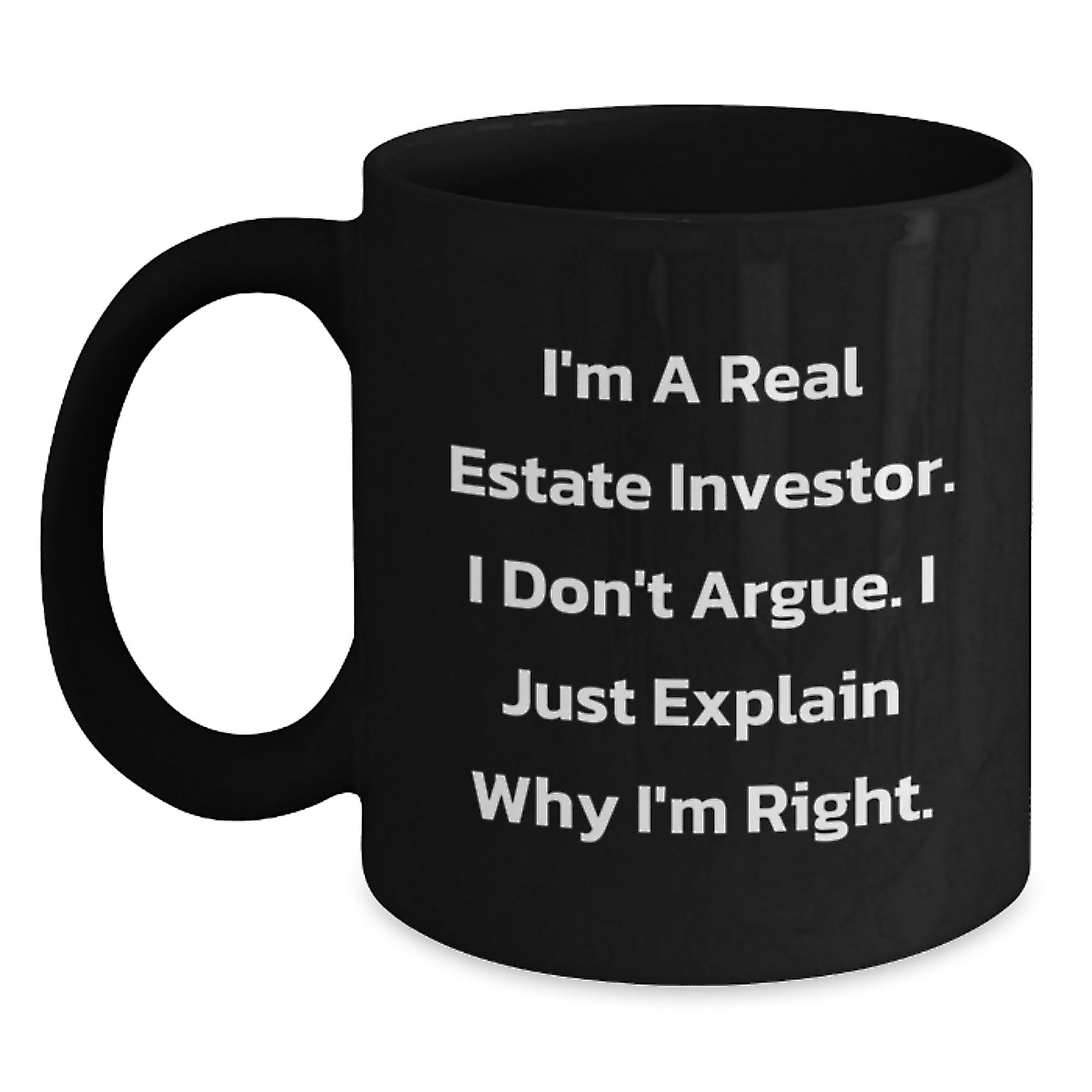 Real Estate Investor Funny Black Coffee Mugs Gifts from Friends for the Christmas Season - Main