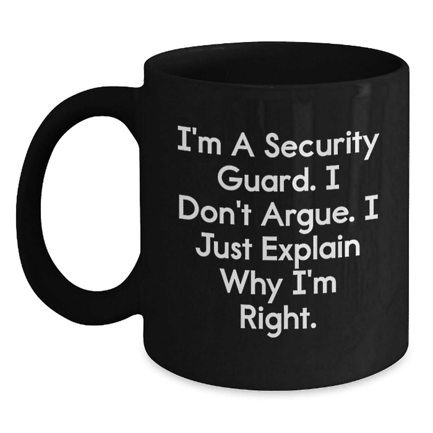Security Guard Humor Black Coffee Mug, Funny Gifts from Men to Security Guard Friends, Unique Christmas Memorable Presents for Security Guard Coworkers - Main