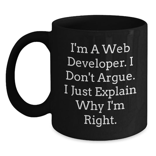 Gifts from Friends for Web Developers, Funny Inspirational Black Coffee Mug for Graduation Unique Gifts - Main