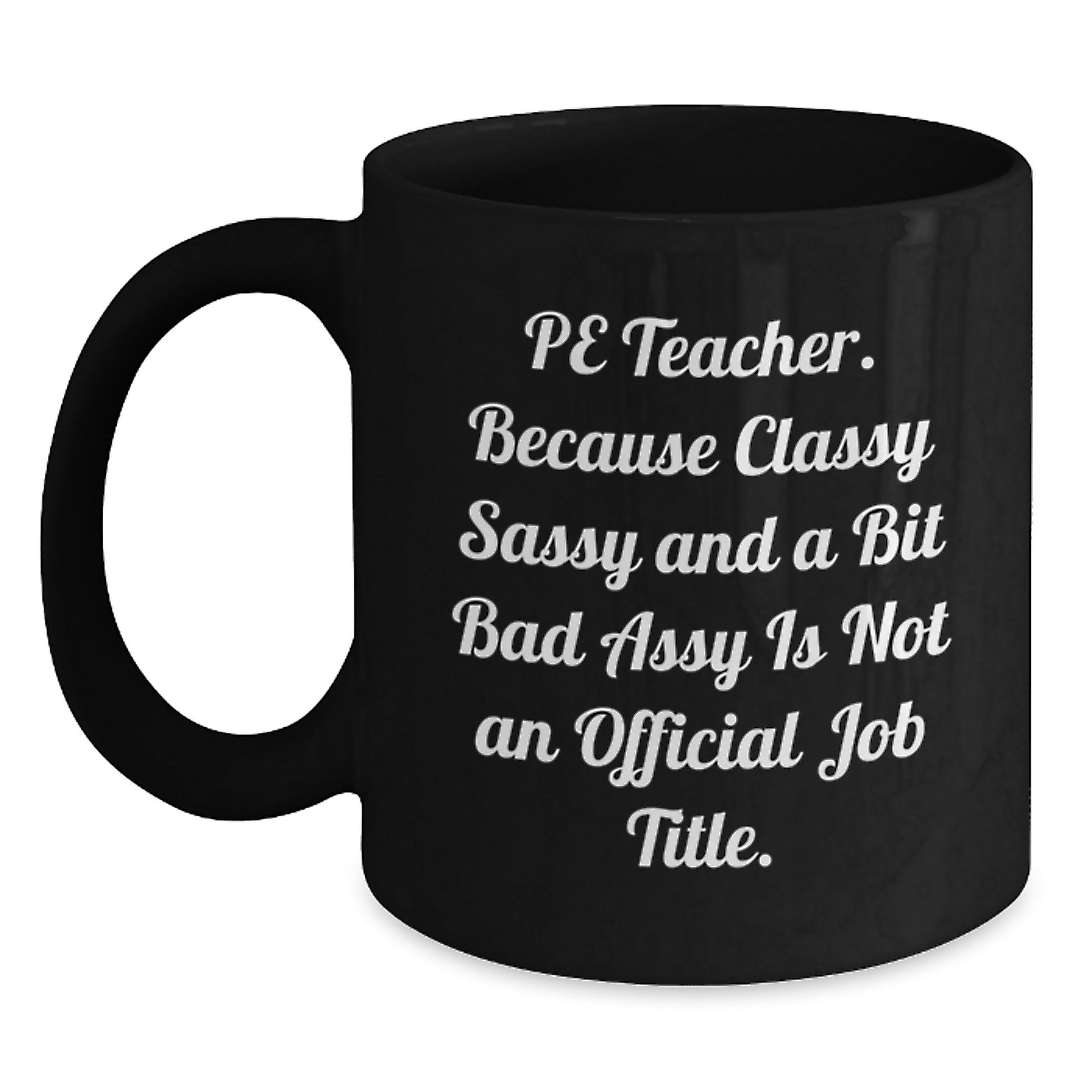 PE Teacher Keepsake Mug for Him Birthday Gift Black 11oz Ceramic - Main