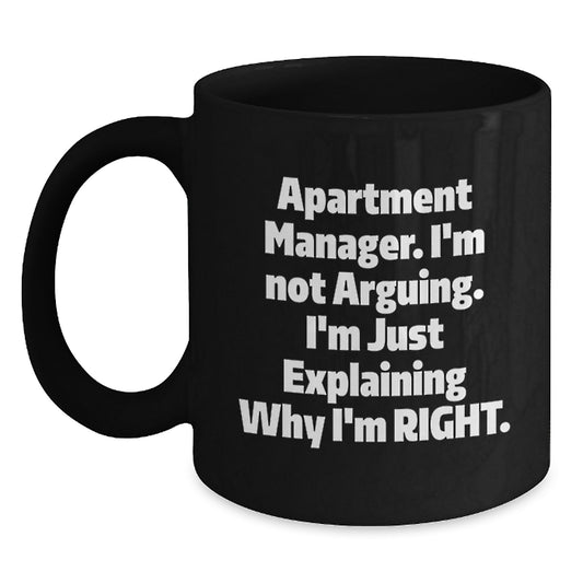 Birthday Gift Apartment Manager Black Coffee Mug for Her Present - Main