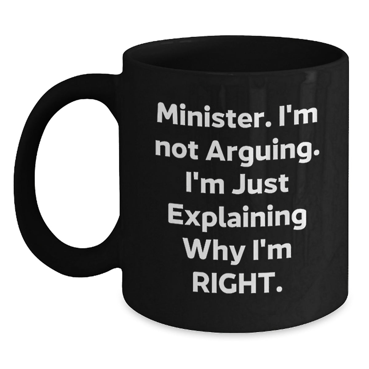 Minister Keepsake Premium Ceramic Black Coffee Mug for Him Birthday Gift - Main