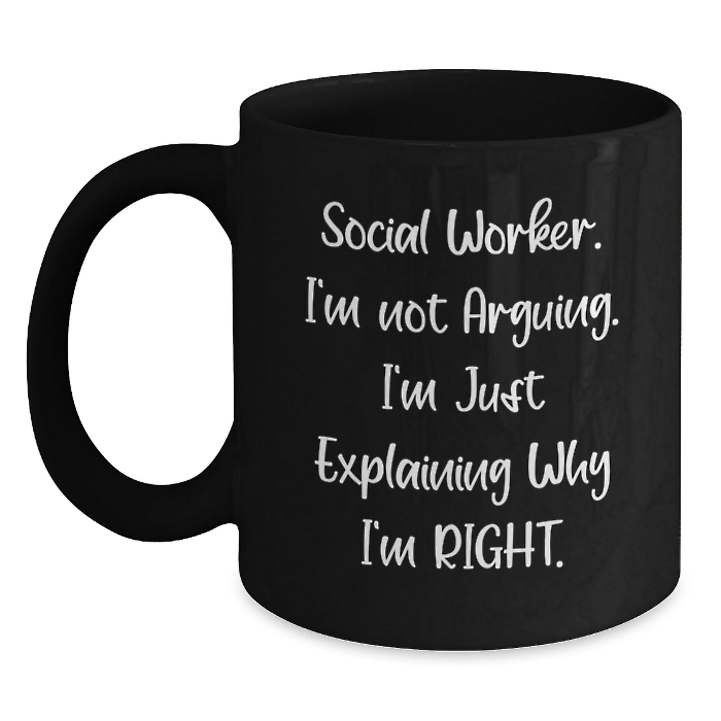 Funny Sarcasm Social Worker Black Coffee Mug Gifts from Family, Gifts for Social Worker on Mother's Day - Main