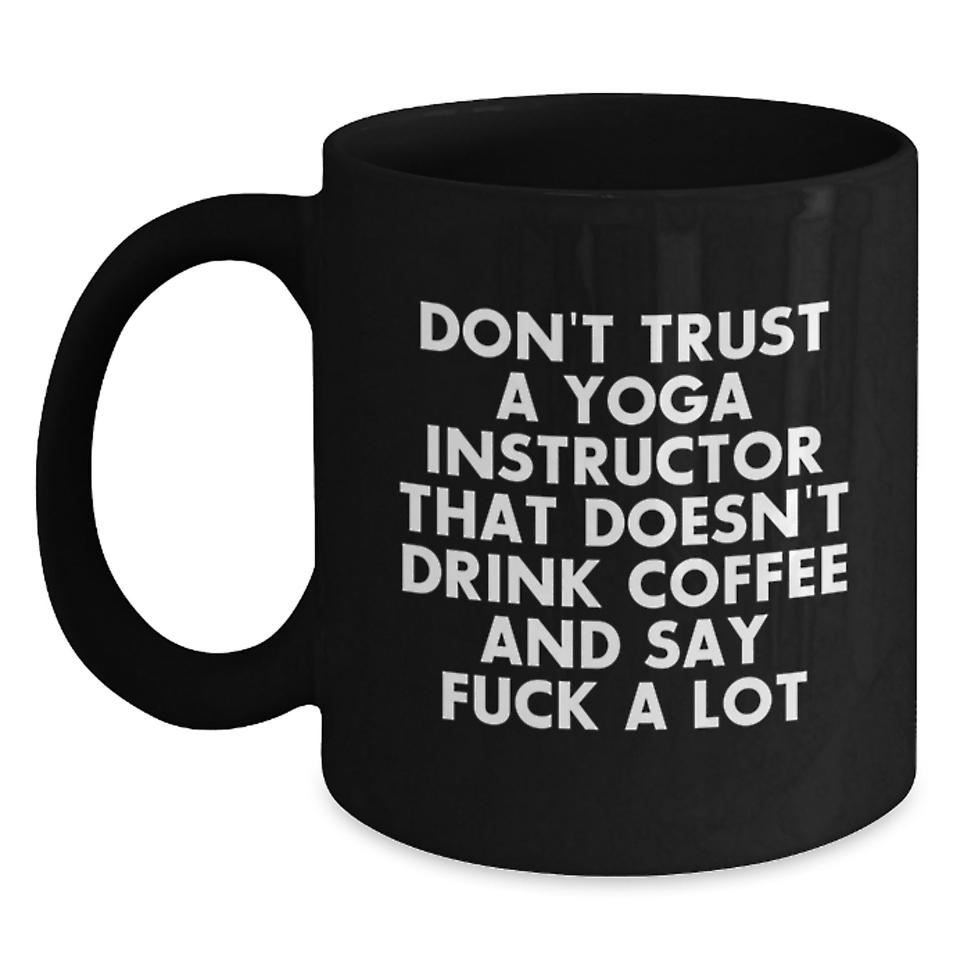 Funny Yoga Instructor Gifts from Friends for Men, Unique Black Coffee Mug for Graduation Day - Main
