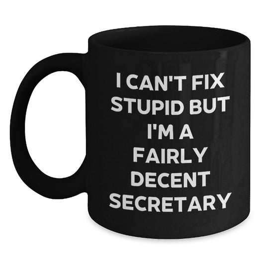 Funny Secretary Quote Graduation Gifts for Men from Coworkers - Black Coffee Mug - Main