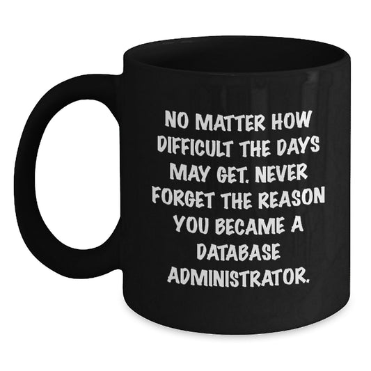 Funny Database Administrator Black Coffee Mug Gifts for Men, Unique Christmas Unique Gifts from Friends, Inspirational Quote for Database Admin - Main
