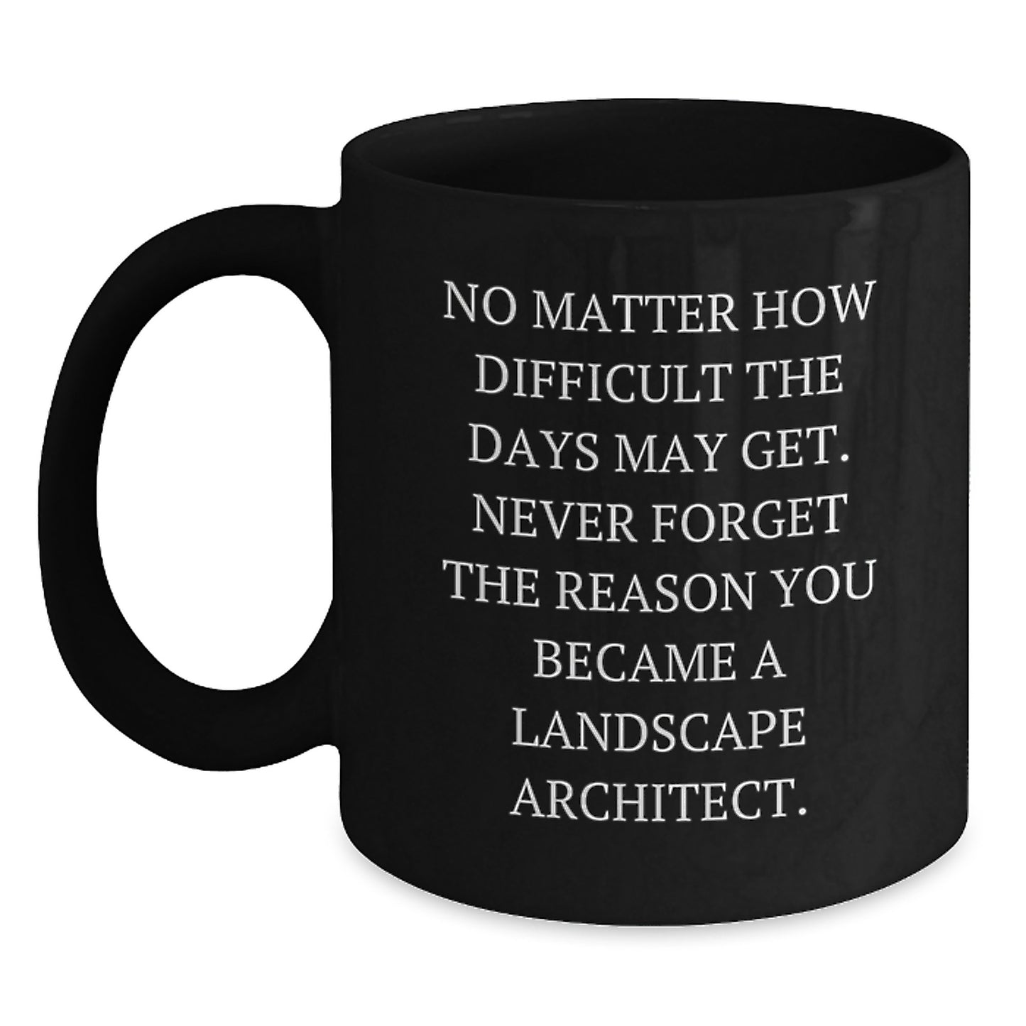 Landscape Architect Gifts from Friends, Funny Inspirational Quote for Graduation, Black Coffee Mug, 11oz or 15oz, Ceramic - Main