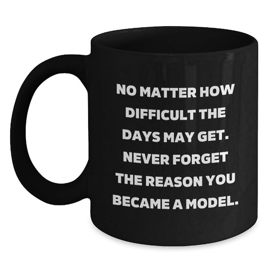 Funny Model Gifts for Her - Black Coffee Mug with Inspirational Quote - Gifts from Family - Graduation Unique Gifts for Her - Model - Main