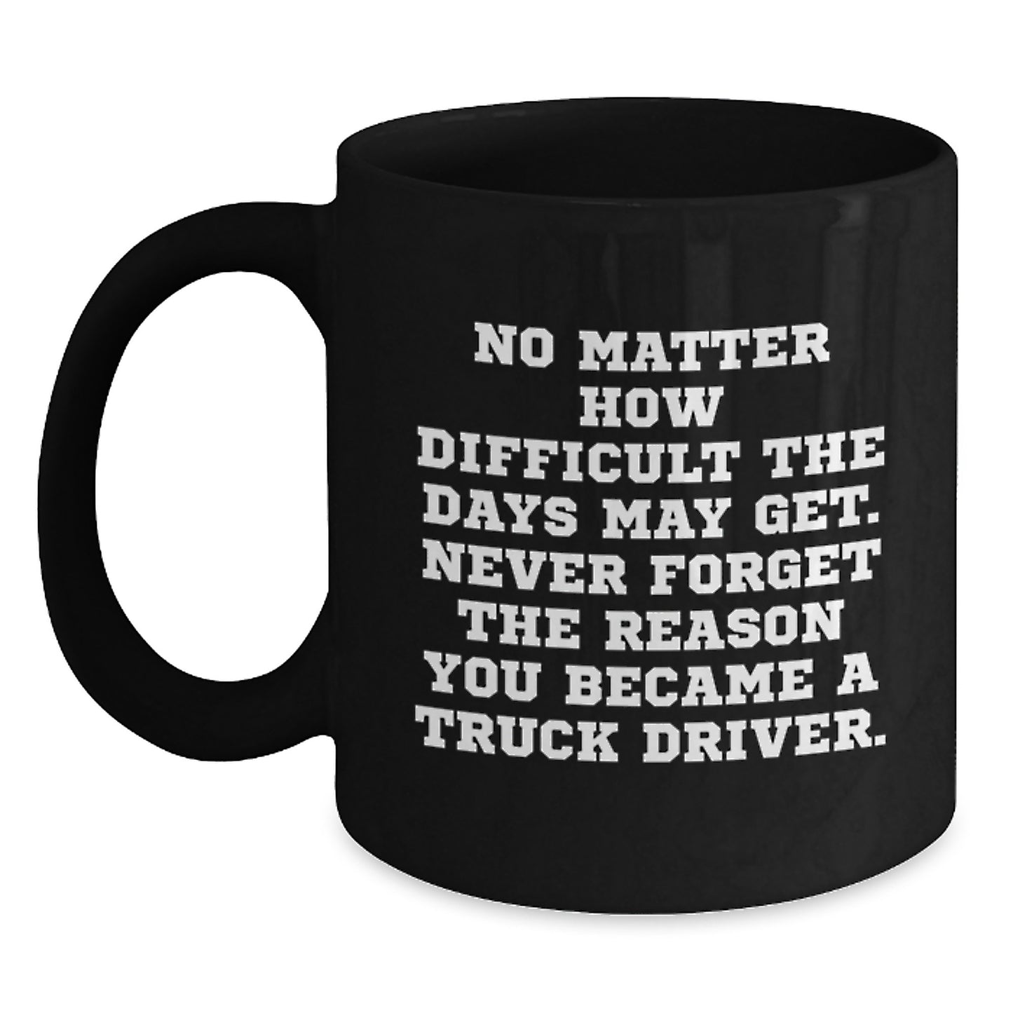 Funny Truck Driver Gifts, Christmas Unique Gifts from Men to Truck Driver, Inspirational Black Coffee Mug - Main