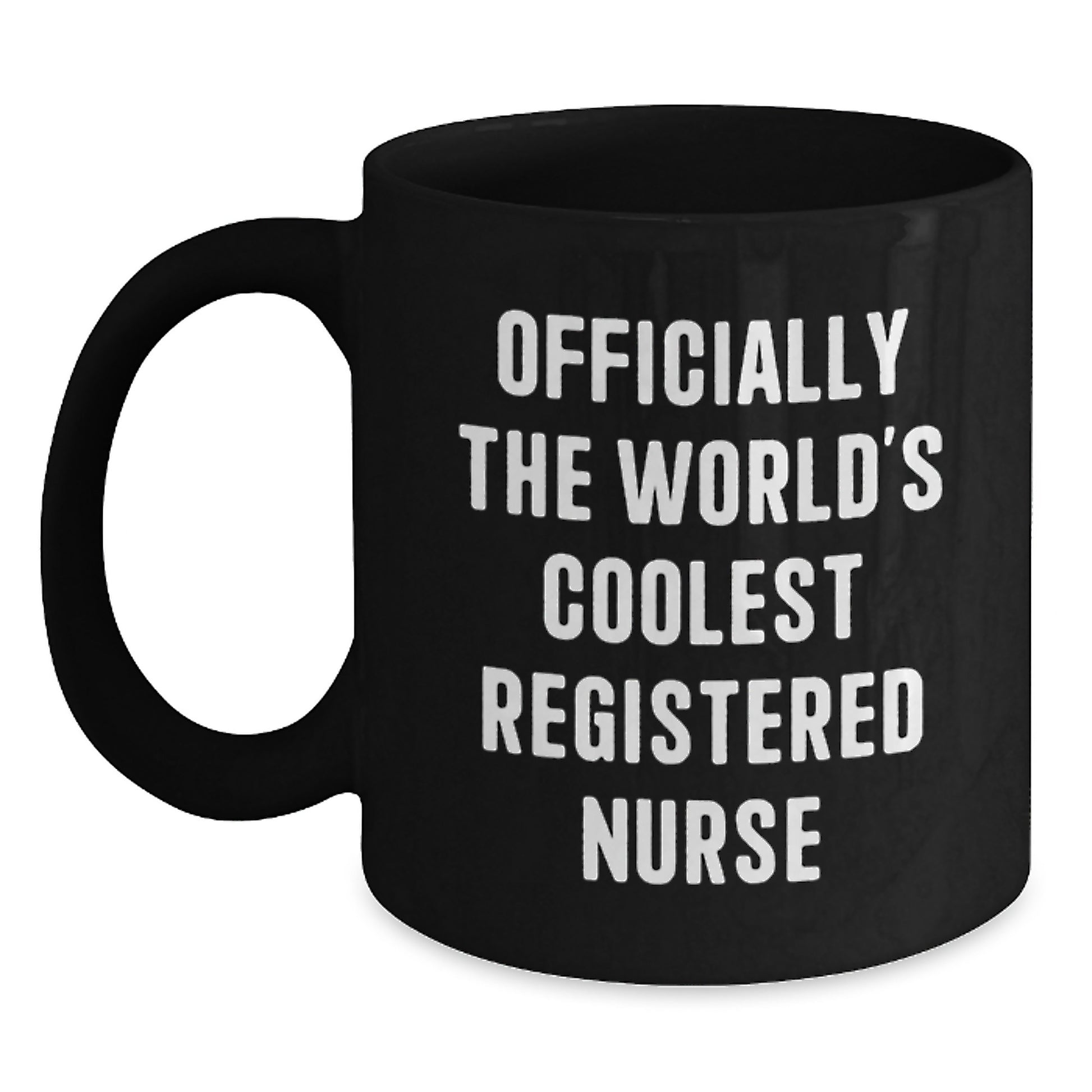 Funny Registered Nurse Gift for the World's Coolest RN, Black Coffee Mug, Christmas Unique Presents from Men to Women, Friends, Family - Main