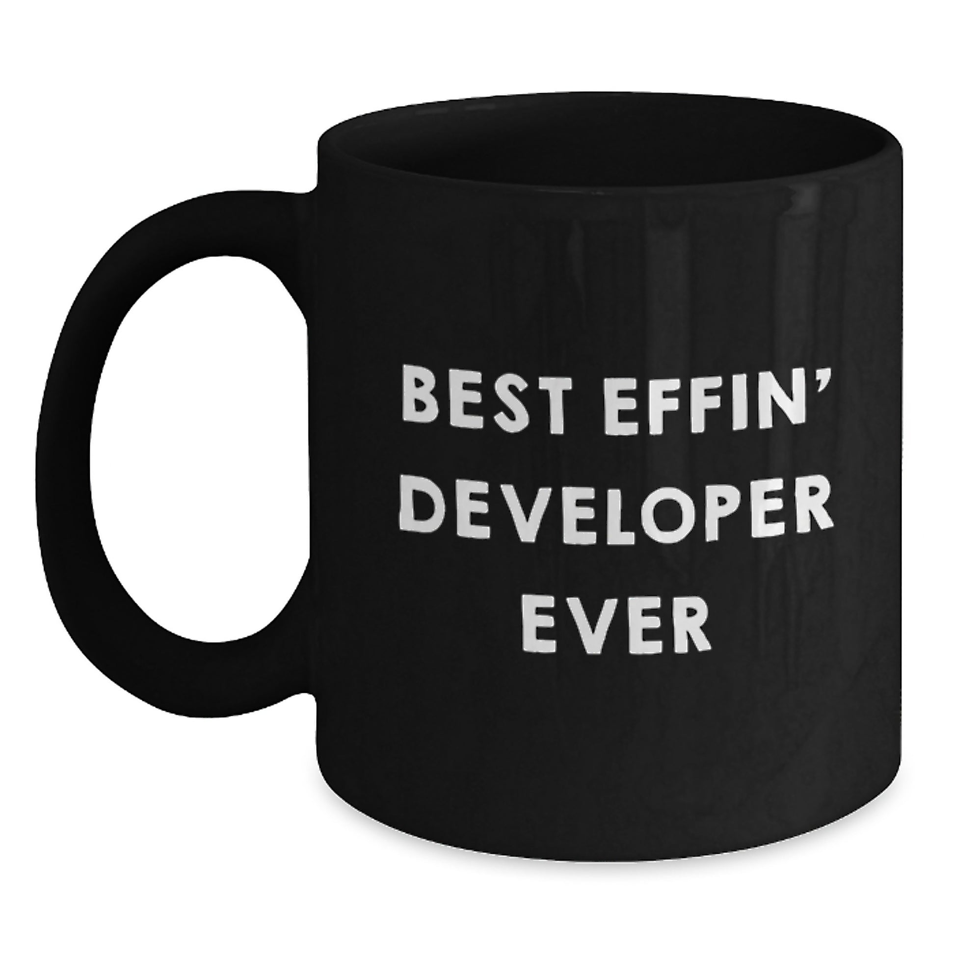 Funny Developer Gifts for Men, Best Effin' Developer Ever Black Coffee Mugs, Unique Graduation Unique Gifts from Coworkers - Main