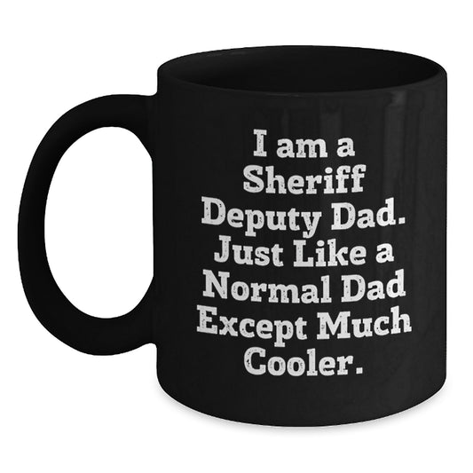 Funny Sheriff Deputy Gifts for Men Black Coffee Mug Graduation Unique Gifts from Family - Main