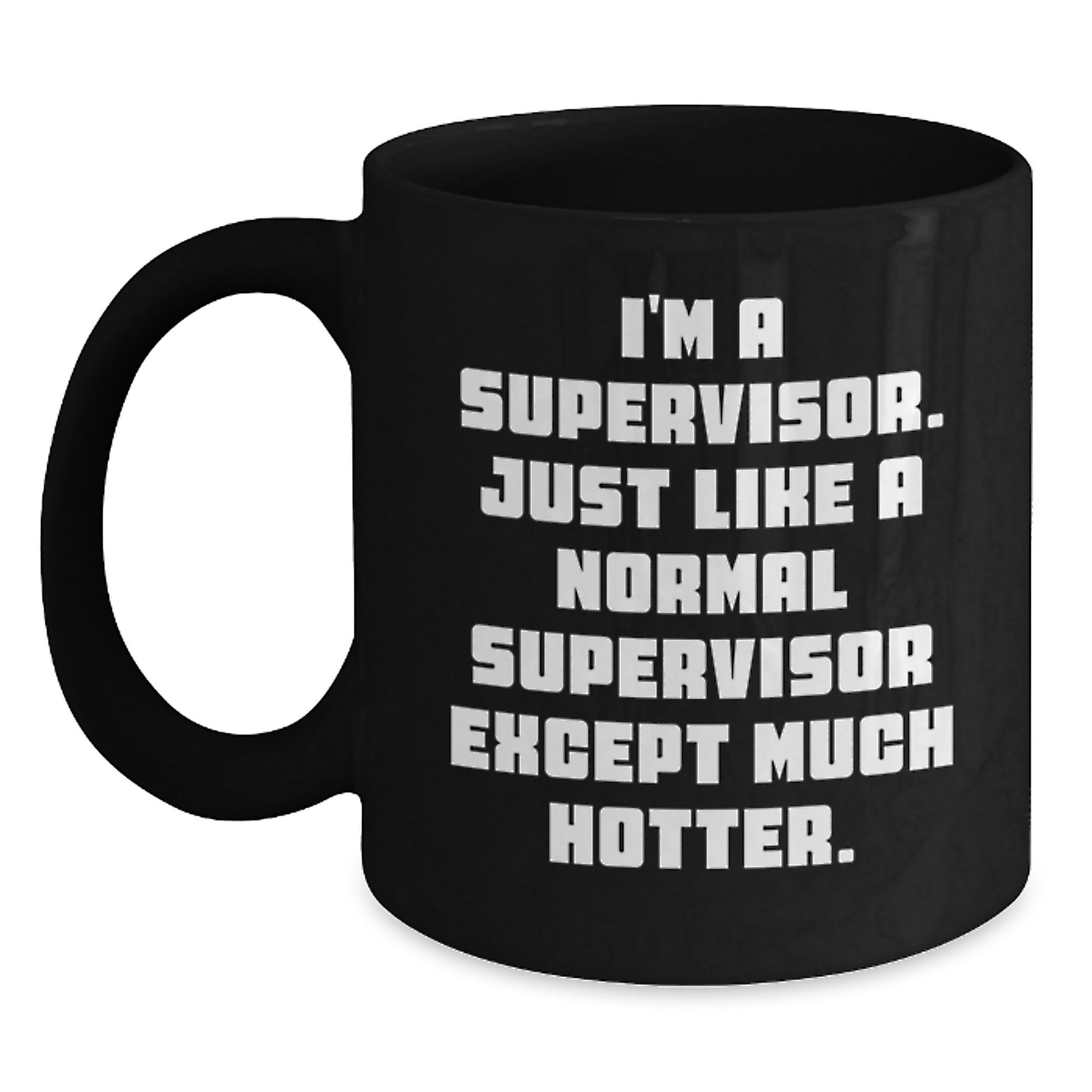 Funny Gifts for Supervisor, Supervisor Humor Black Coffee Mug, Unique Gifts from Men to Supervisor on Mother's Day - Main