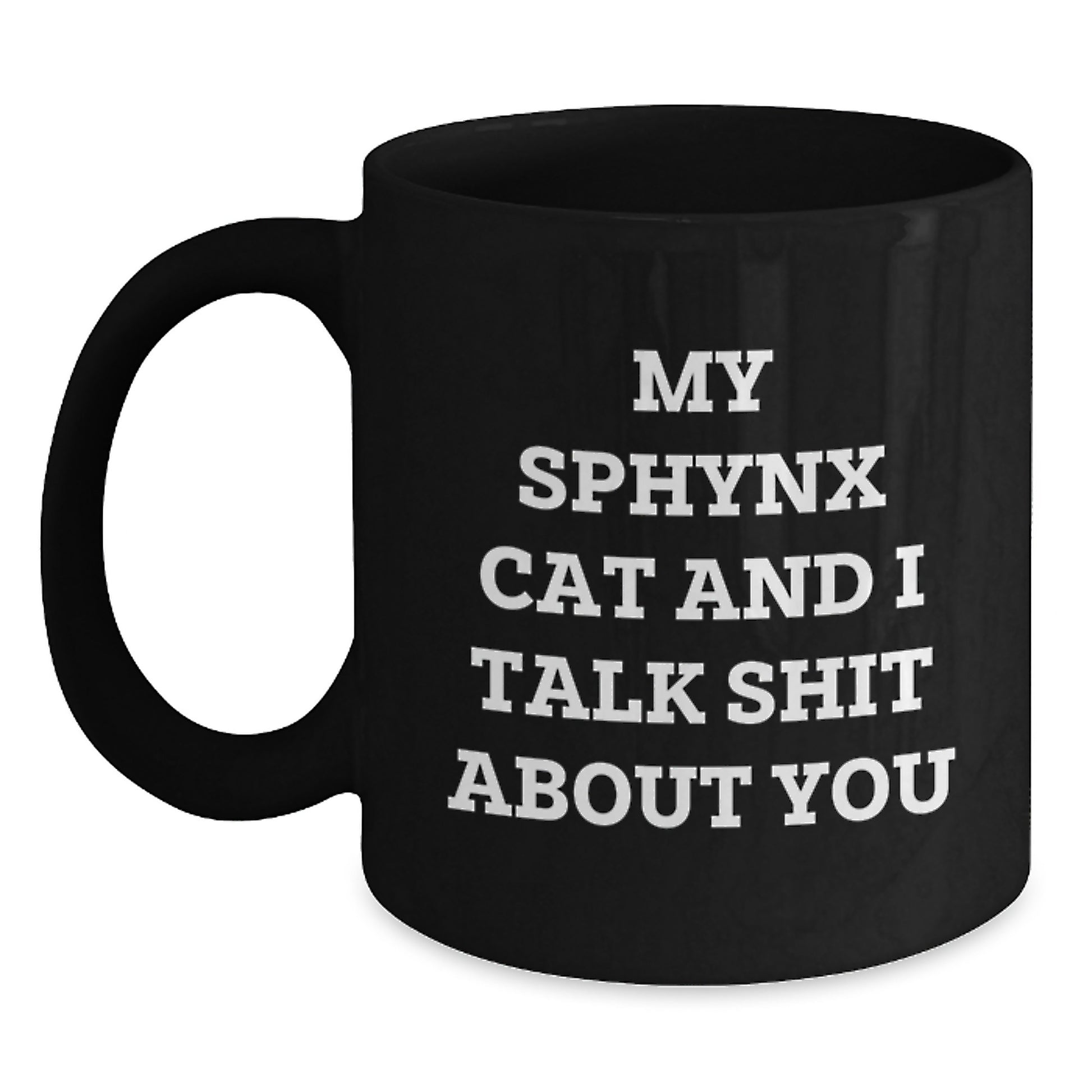 Funny Sphynx Cat Black Coffee Mugs for Christmas Unique Gifts from Friends to Family Members - Main