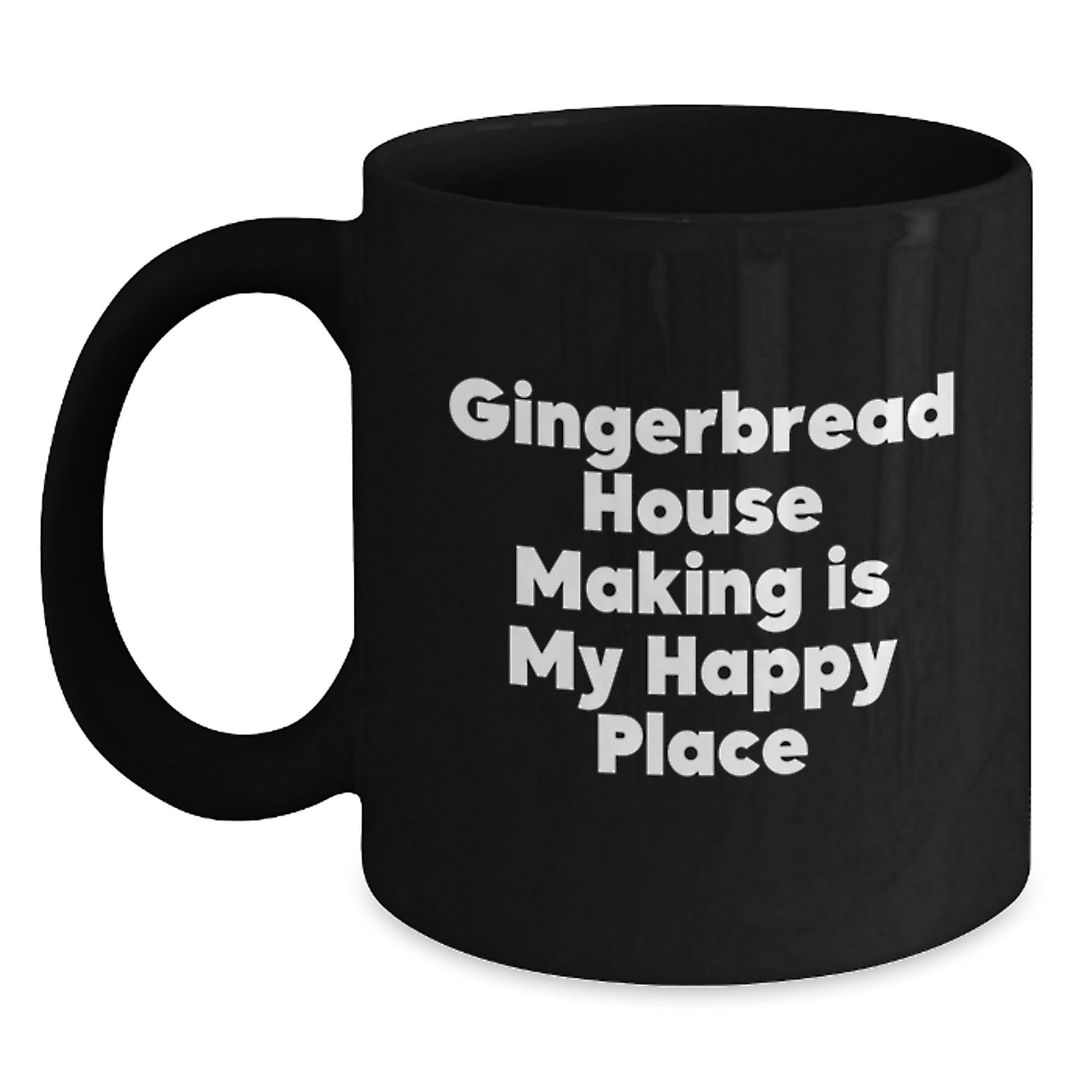 Birthday Gift Gingerbread House Making Black Mug for Her Present - Main