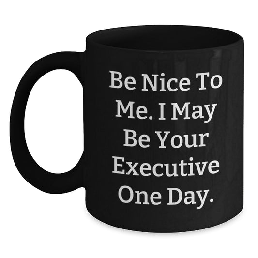 Funny Executive Gifts from Friends, Black Coffee Mugs with Inspirational Quote, Perfect for Executive Birthday Unique Gifts - Main