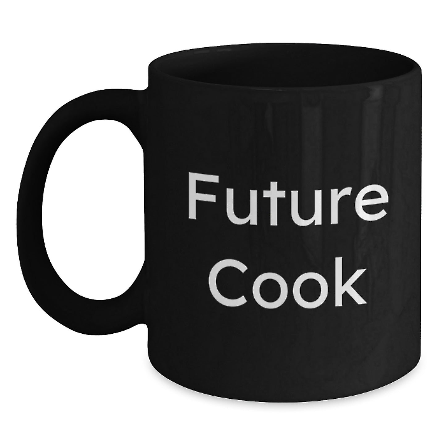 Future Cook Inspirational Black Coffee Mug Gifts from Friends for Men, Funny Quote, 11oz or 15oz Ceramic Mug, Microwave and Dishwasher Safe - Main