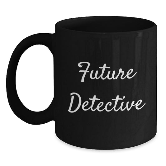 Funny Future Detective Gifts for Men, Women, and Coworkers - Black Coffee Mug - Main