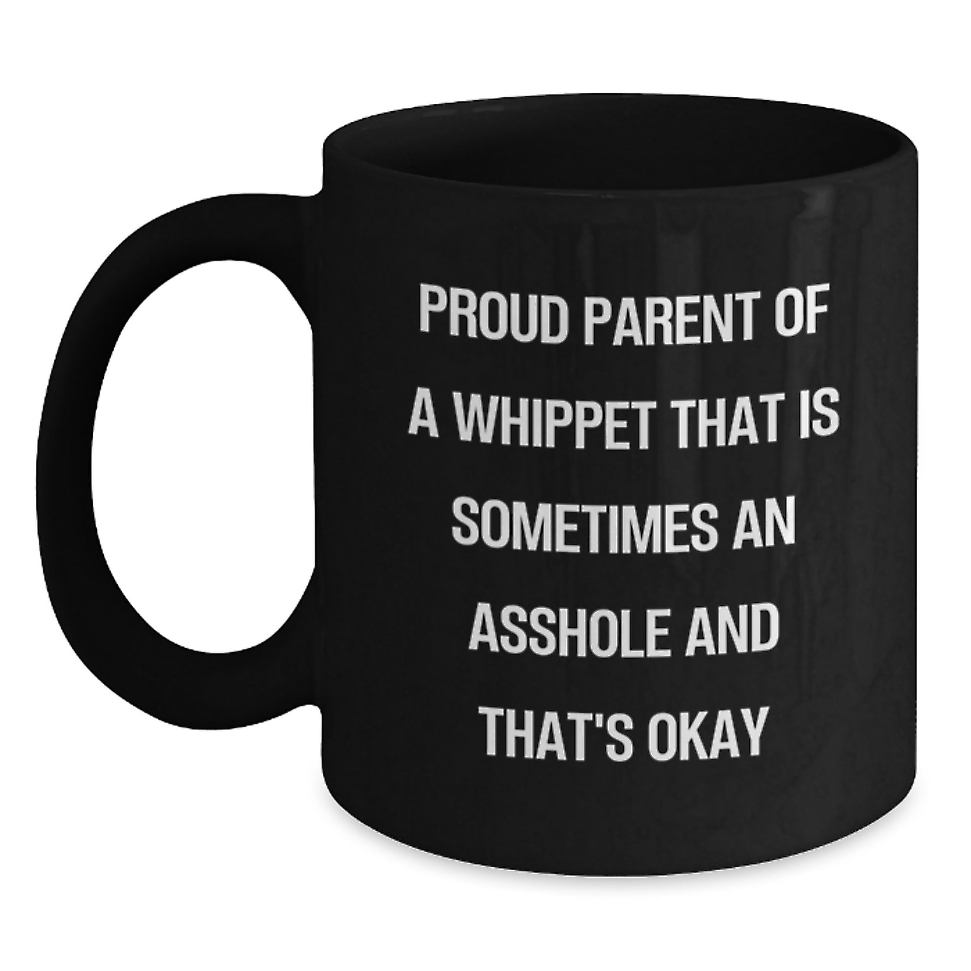 Whippet Owner Keepsake Black Coffee Mug Birthday Gift for Him - Main