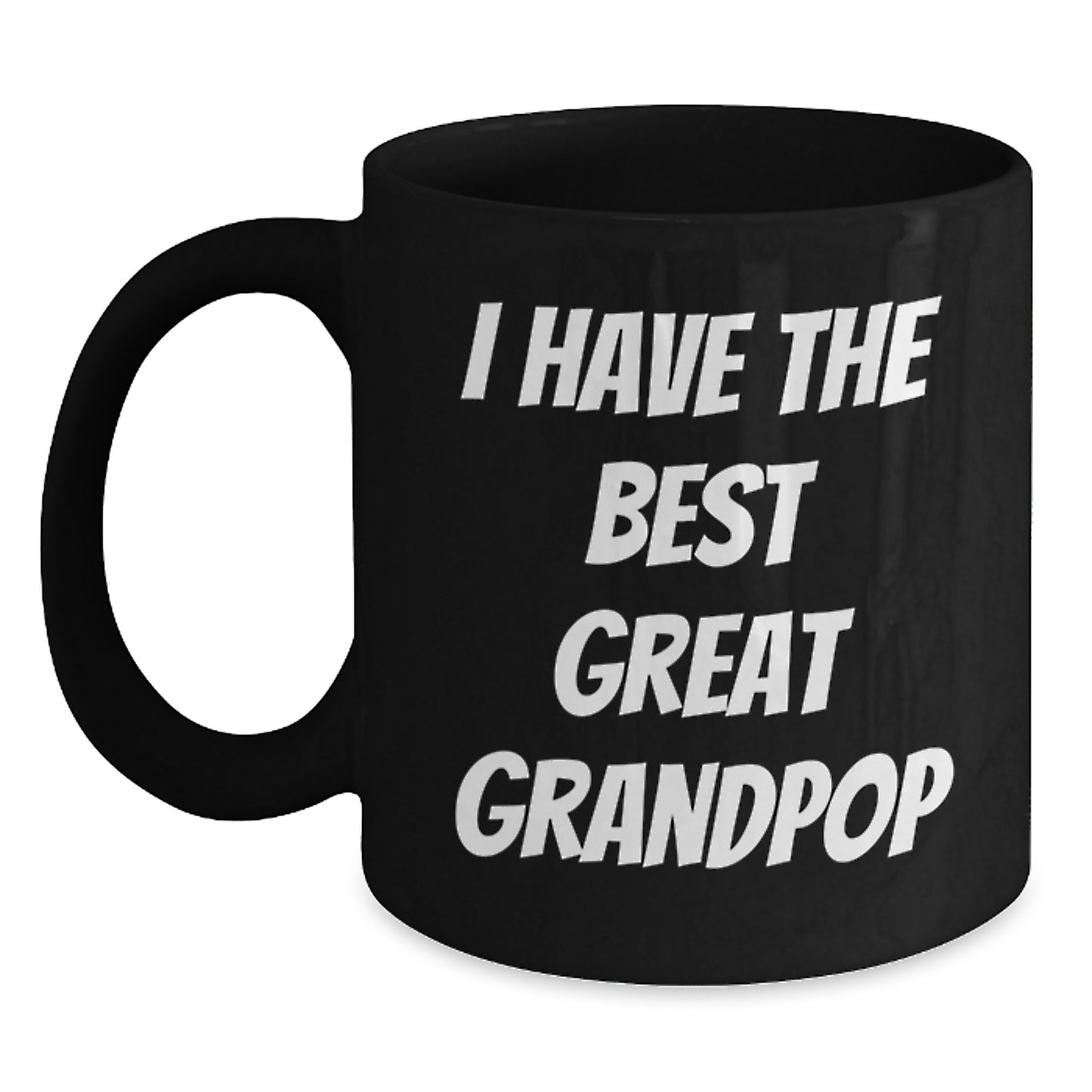 Funny Grandpop Gifts for Men from Great Grandpop, Black Coffee Mug for Graduation Unique Presents - Main