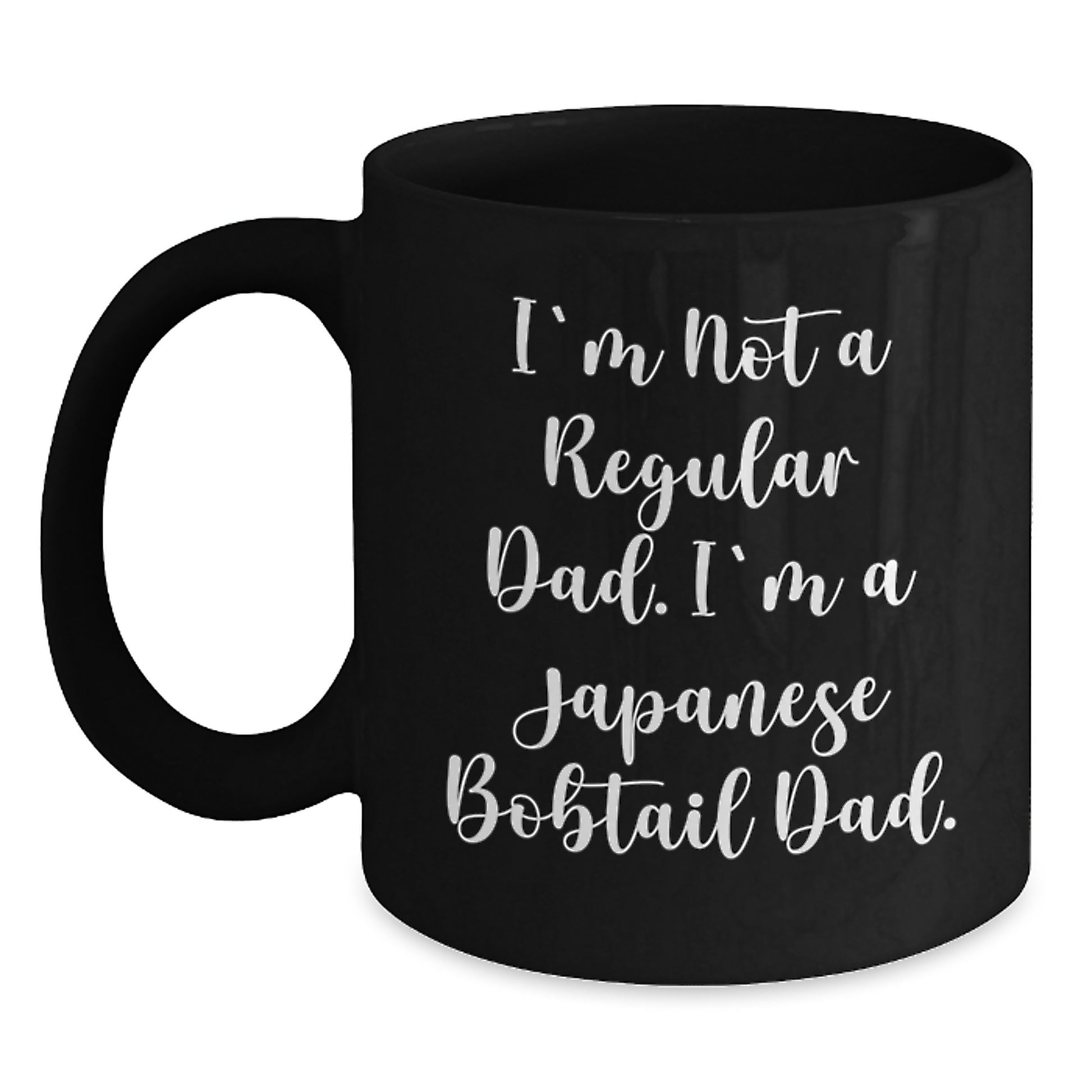 Japanese Bobtail Cat Dad Coffee Mug, Funny Gift for Men from Family, Unique Christmas Unique Gifts for Japanese Bobtail Cat Enthusiasts, Black 11oz/15oz Ceramic Mug - Main